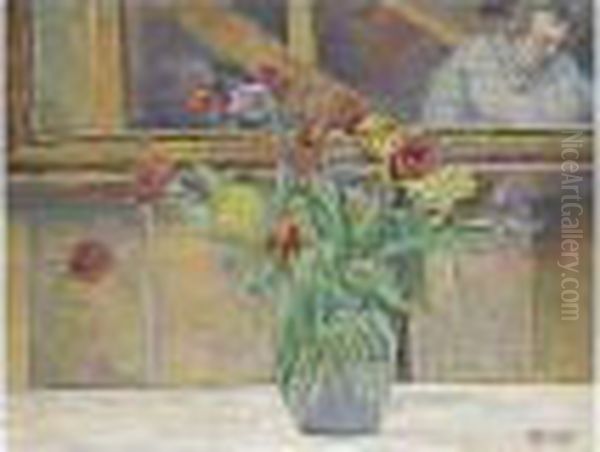 Tulips Oil Painting by Lucien Pissarro