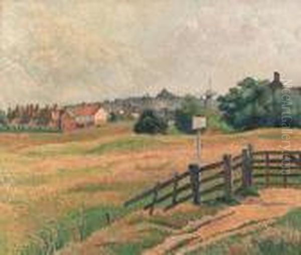 Rye From Cadborough Brickfield (sunny Morning) Oil Painting by Lucien Pissarro