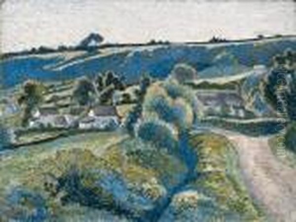 Fishpond Village, Dorset Oil Painting by Lucien Pissarro