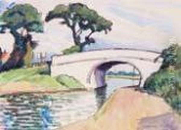 Le Pont Sur La Riviere Oil Painting by Ludovic Rodo Pissarro