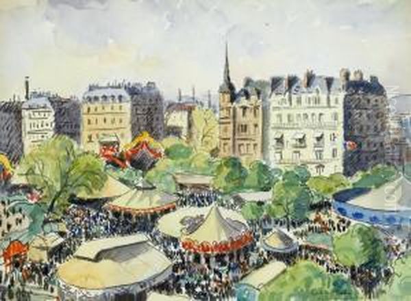 Le Fete Oil Painting by Ludovic Rodo Pissarro