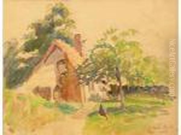 Ferme A Berneval Oil Painting by Ludovic Rodo Pissarro