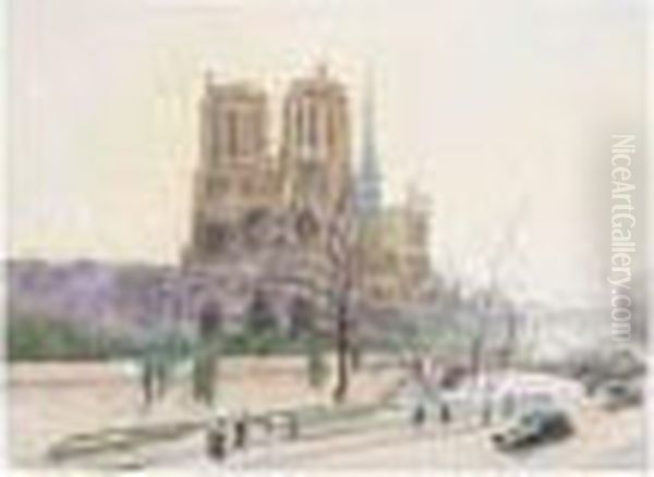 Notre Dame Oil Painting by Ludovic Rodo Pissarro