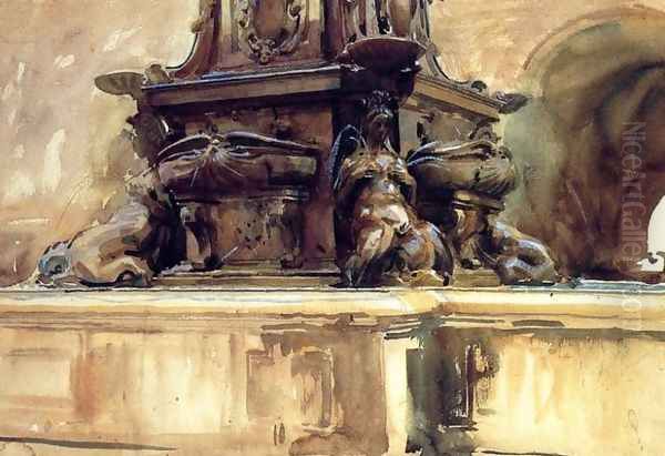 Bologna Fountain Oil Painting by John Singer Sargent