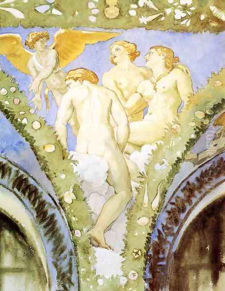 Three Nudes with Cupid Oil Painting by John Singer Sargent