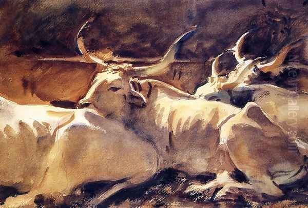 Oxen In Repose Oil Painting by John Singer Sargent