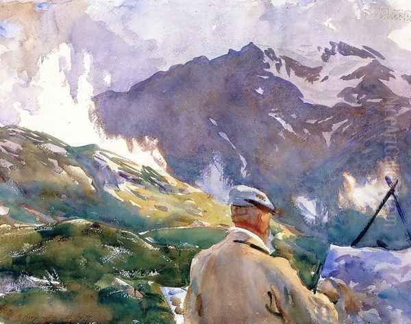 Artist In The Simplon Oil Painting by John Singer Sargent