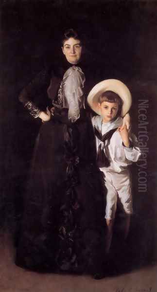 Mrs. Edward L. Davis and Her Son Livingston Oil Painting by John Singer Sargent