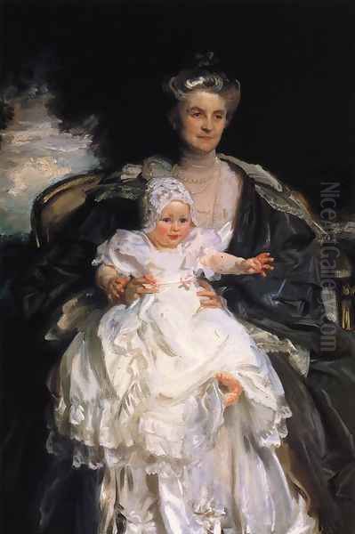 Mrs. Henry Phipps and Her Granson Winston Oil Painting by John Singer Sargent