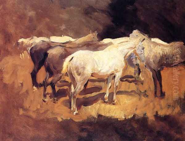 Horses At Palma Oil Painting by John Singer Sargent