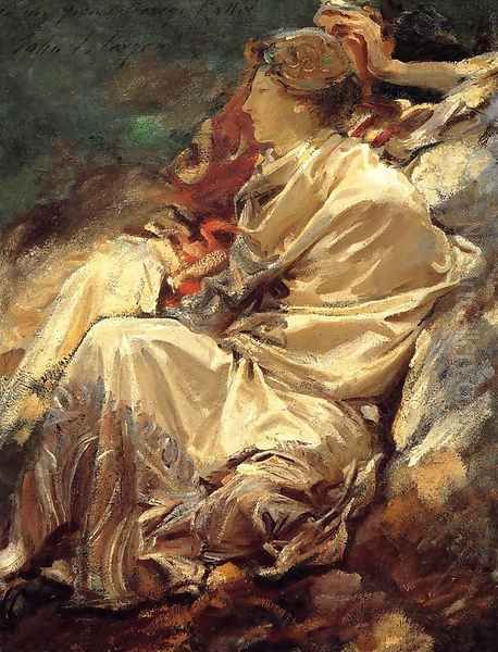 Cashmere Shawl Oil Painting by John Singer Sargent