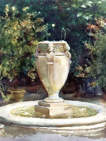 Vase Fountain Pocantico Oil Painting by John Singer Sargent