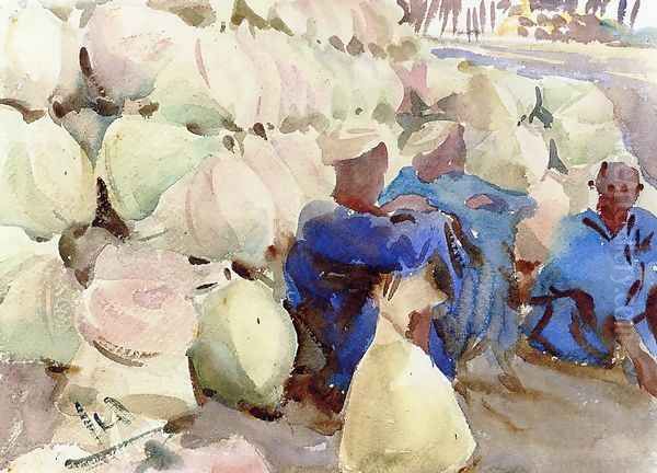 Egyptian Water Jars Oil Painting by John Singer Sargent