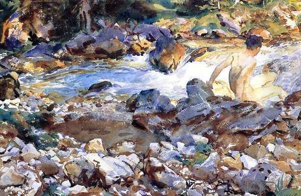 Mountain Stream Oil Painting by John Singer Sargent