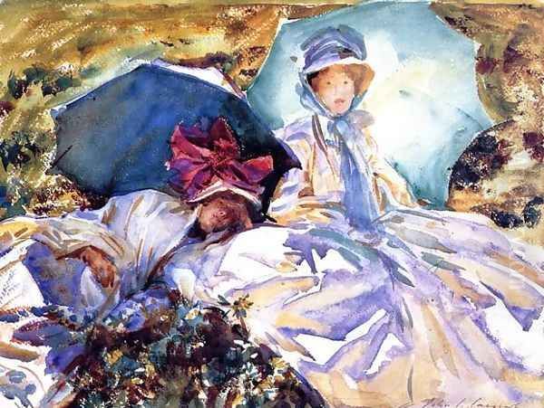 Simplon Pass The Green Parasol Oil Painting by John Singer Sargent