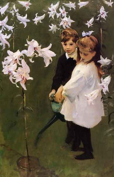 Garden Study of the Vickers Children Oil Painting by John Singer Sargent