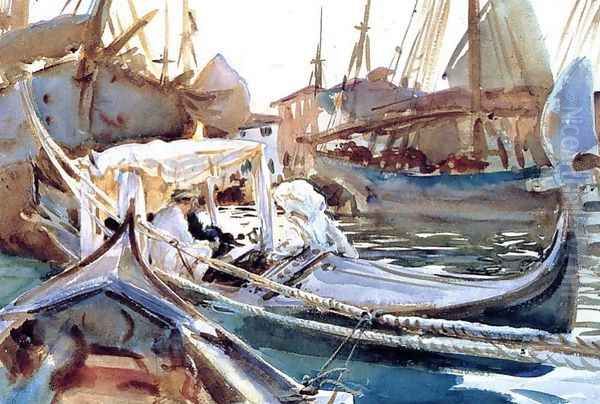 Sketching On The Giudecca Oil Painting by John Singer Sargent