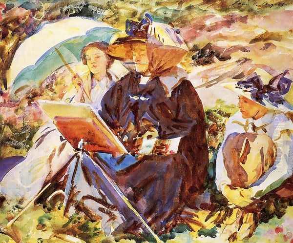 Simplon Pass The Lesson Oil Painting by John Singer Sargent