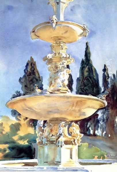 In a Medici Villa Oil Painting by John Singer Sargent