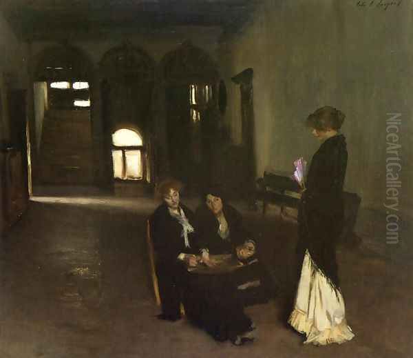 Venetian Bead Stringers Oil Painting by John Singer Sargent