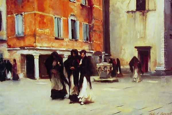 Sortie de l'eglise campo san canciano venice Oil Painting by John Singer Sargent