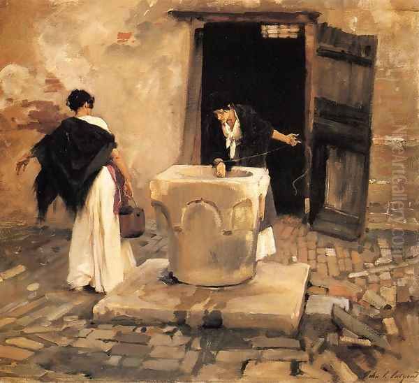 Venetian Water Carriers Oil Painting by John Singer Sargent