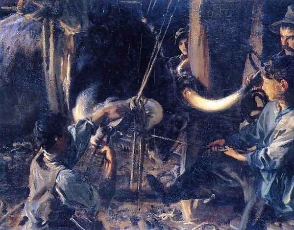 Shoeing the Ox Oil Painting by John Singer Sargent