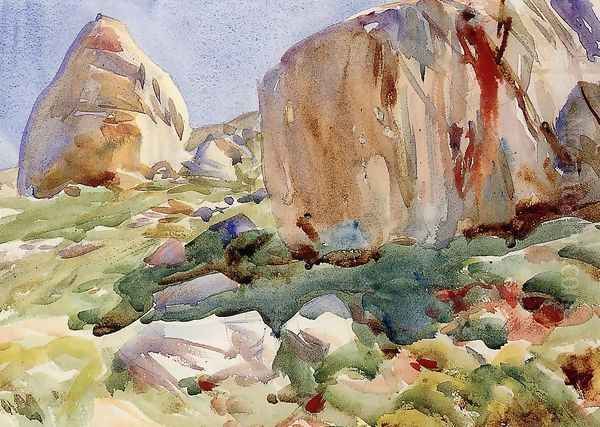 The Simplon Large Rocks Oil Painting by John Singer Sargent