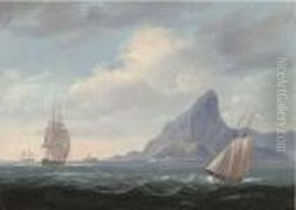 The Entrance To The Bay Of Rio De Janeiro With Laje Island And The Sugar Loaf Oil Painting by Nicholas Pocock