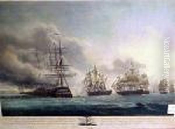 The Approach Of The British To 
The Attack Of French And Theglorious Victory Over The French Fleet Oil Painting by Nicholas Pocock