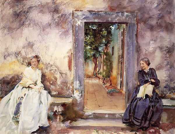 The Garden Wall Oil Painting by John Singer Sargent