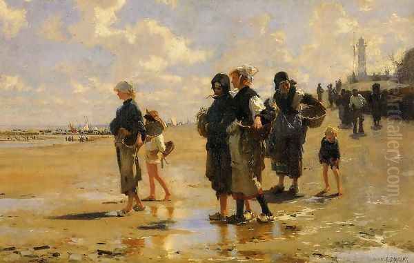 The Oyster Gatherers Of Cancale Oil Painting by John Singer Sargent