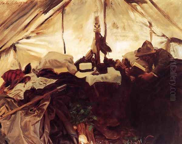 Inside a Tent in the Canadian Rockies Oil Painting by John Singer Sargent