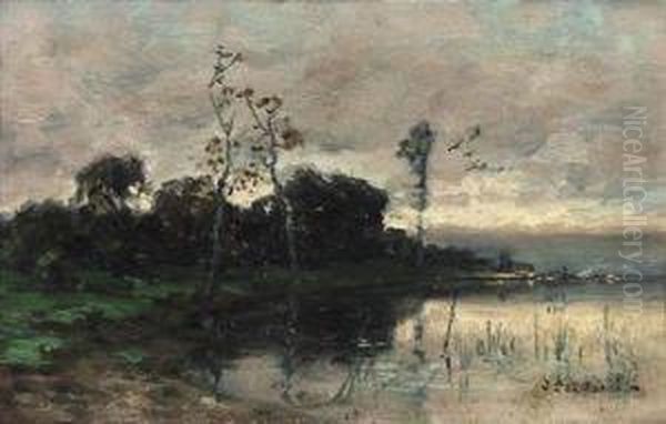 L'etang Sous Un Ciel De Pluie Oil Painting by Ivan Pavlovich Pokhitonov