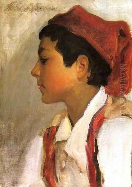 Head of a Neapolitan Boy in Profile Oil Painting by John Singer Sargent