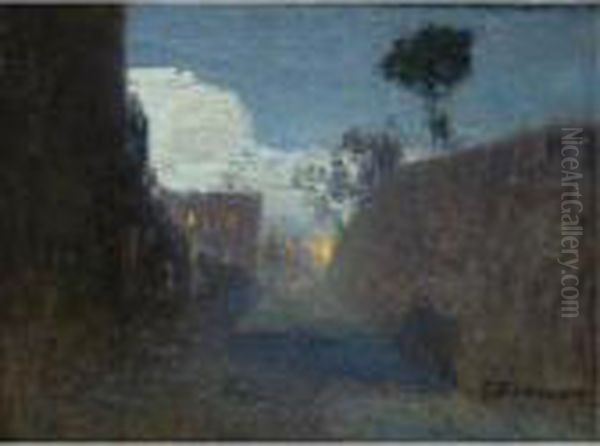 Moonlit Passage In Jupille Oil Painting by Ivan Pavlovich Pokhitonov