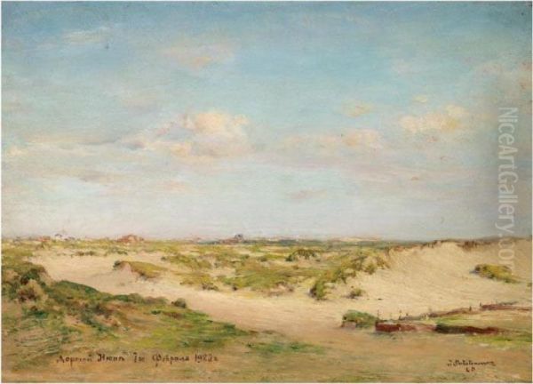 View Of Coxid, La Panne Oil Painting by Ivan Pavlovich Pokhitonov