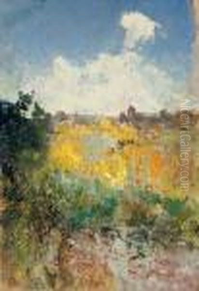 Summer Landscape Oil Painting by Ivan Pavlovich Pokhitonov