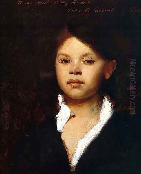 Head of an Italian Girl Oil Painting by John Singer Sargent