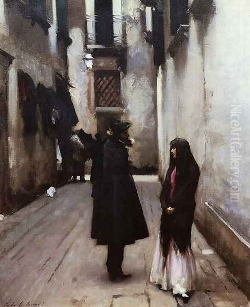 Venetian Street Oil Painting by John Singer Sargent