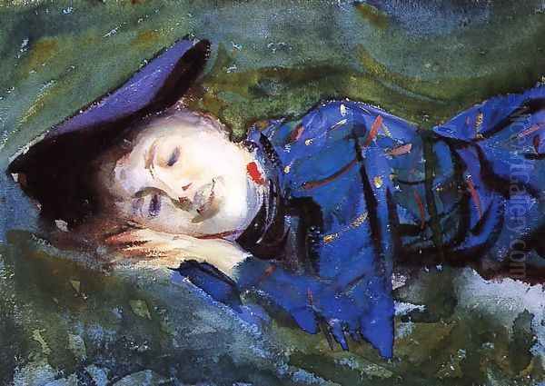 Violet Resting On The Grass Oil Painting by John Singer Sargent