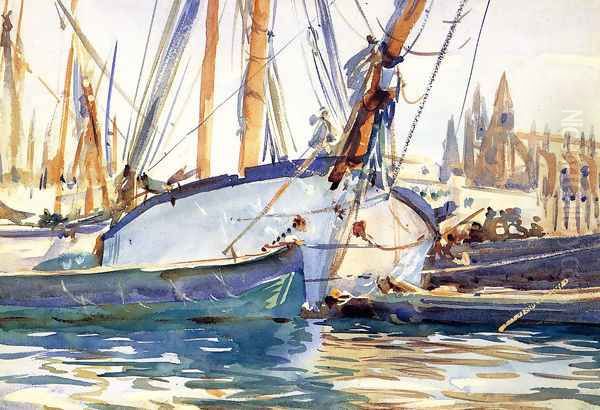 Shipping, Majorca Oil Painting by John Singer Sargent