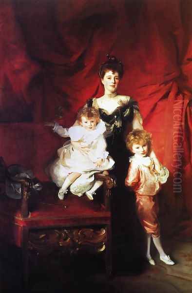 Mrs. Cazalet and Children, Edward and Victor Oil Painting by John Singer Sargent