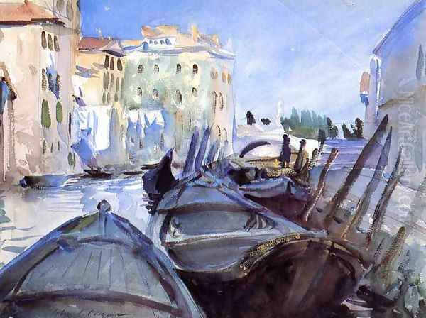 Venetian Canal Scene Oil Painting by John Singer Sargent