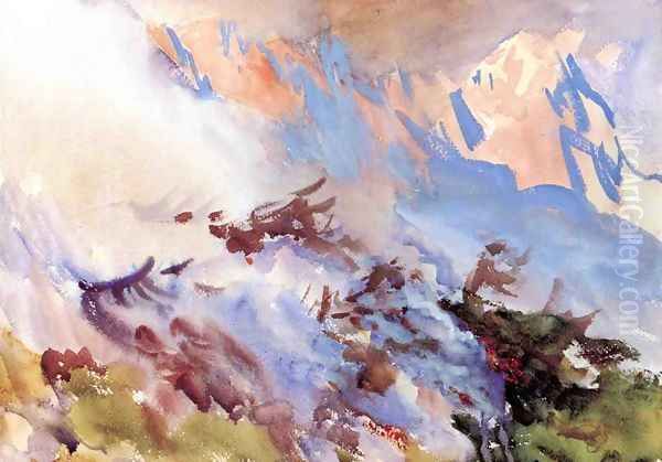 Mountain Fire Oil Painting by John Singer Sargent