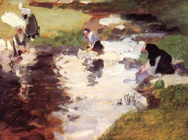 Washerwomen Oil Painting by John Singer Sargent