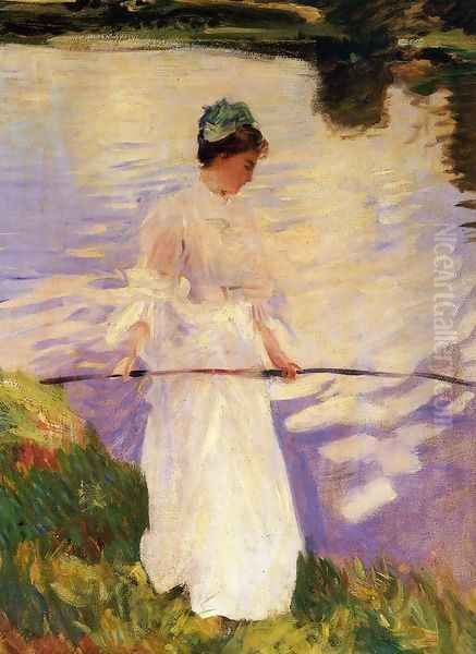 Violet Fishing Oil Painting by John Singer Sargent