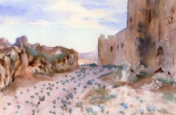 Fortress, Roads and Rocks Oil Painting by John Singer Sargent