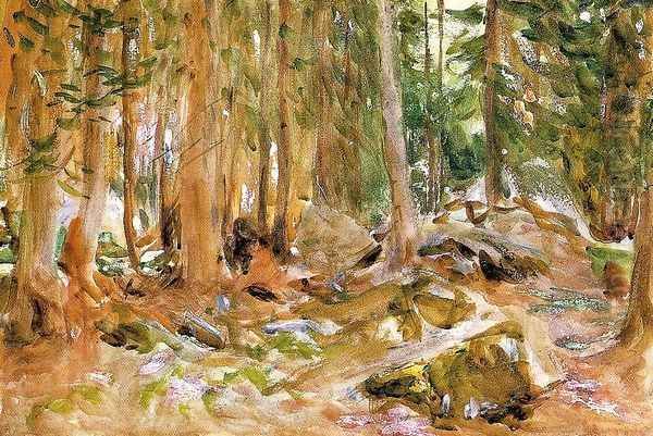 Pine Forest Oil Painting by John Singer Sargent