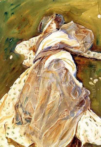 Woman Reclining Oil Painting by John Singer Sargent